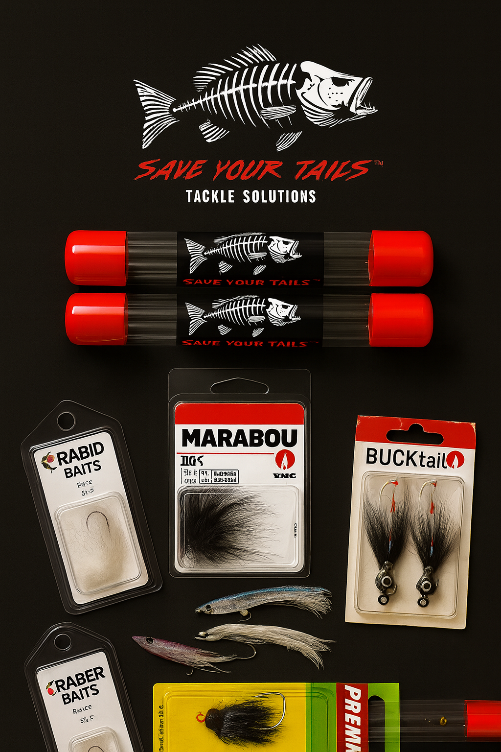 Black 3 Pack 3/4" x6" Finesse Storage Tackle Tube™